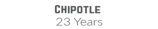 Chipotle
23 Years