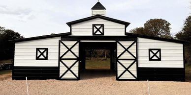 Prefabricated Steel Frame Custom Metal Siding Building. Animal Shelter, Horse Barn, Agriculture Use.