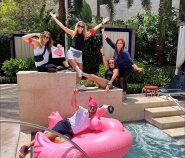 a group of people having fun