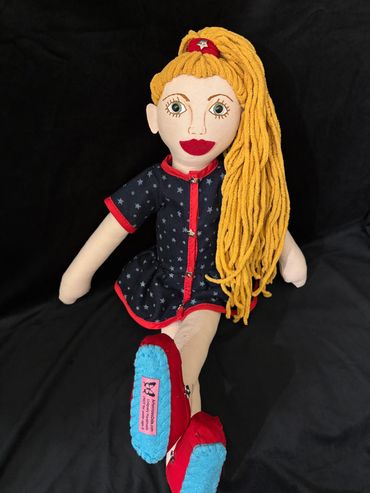 Blonde, green eyed doll