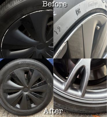 Before & after, curb rash refurbishing