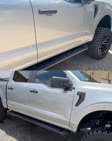 Before & after, scratch fix-up