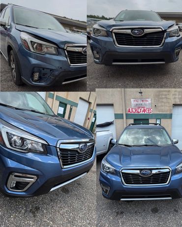 Before & after, collision repair