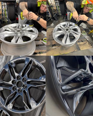 Before & after, rim painting