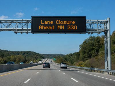 Lane Closure Ahead mile marker image