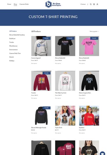 E-Commerce Website Builder for t-Short-Store