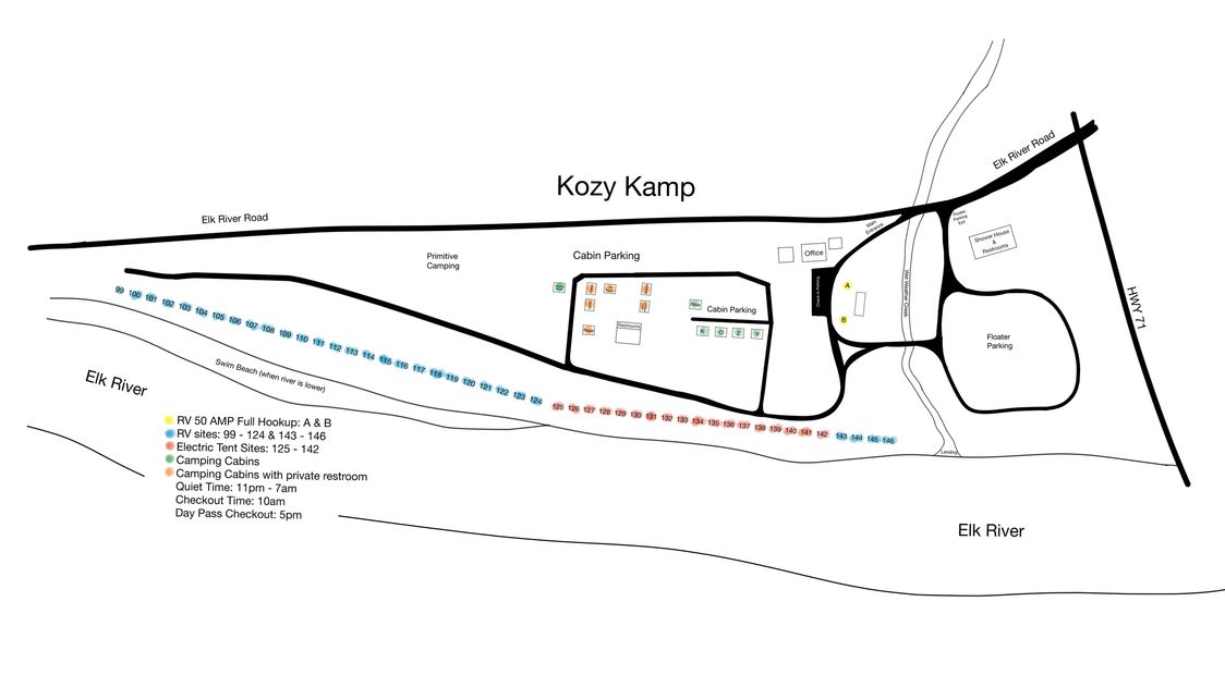 Kozy Kamp Elk River Float Trips, Cabins and Camping