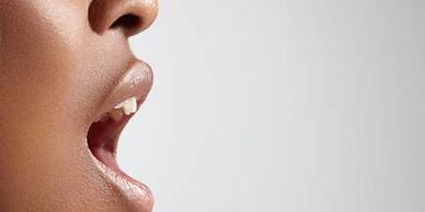 Mouth of person speaking