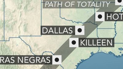 Path of the total Solar Eclipse 4/8/2024