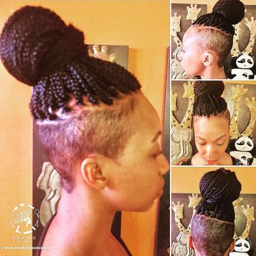 Box Braid Updo.