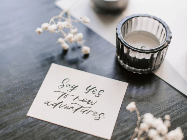 Say Yes to New Adventures note