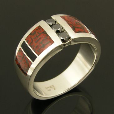 Dinosaur bone jewelry and rings by Hileman.  Dinosaur bone in a variety of colors and patterns!