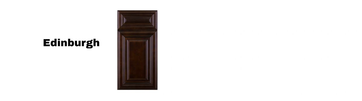Dark wooden cabinet door labeled Edinburgh.