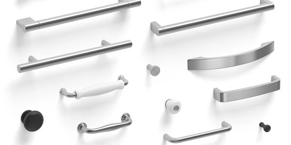 Various styles of modern and classic cabinet handles and knobs.