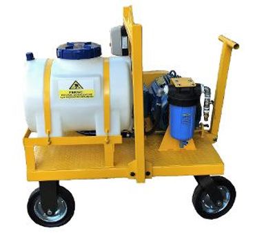 Unidade de hidrojato de alta sobre trailer 7.200 PSI ou 500 BAR elétrica