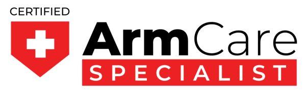 Certified ArmCare Specialist logo with a red cross symbol.