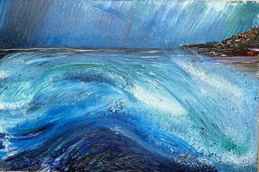Seascape artwork in oils