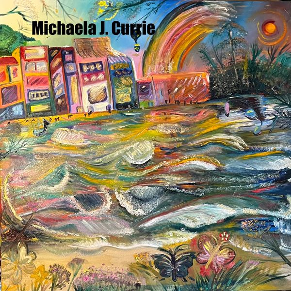 Rainbow and seascape painting