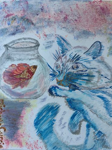 Cat art, cat artwork, eccentric art, eccentric artwork, eccentric artworks,