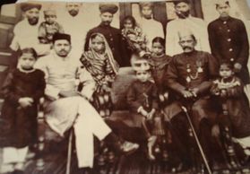 Nothing is known about the occasion of this photograph but absence of Raja Saheb is intriguing.