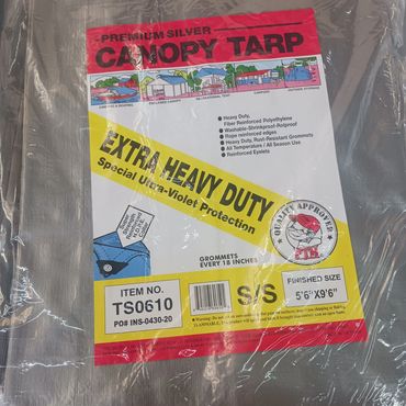 Solid 6 x 10 silver tarp