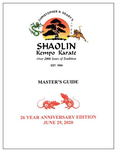 Geary's Kempo Karate Master's Guide.