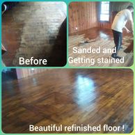 We've came in and sanded these floors down to bare wood and applied stain then a clear coat poly.