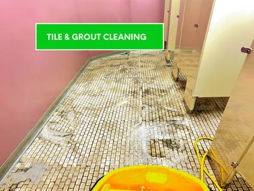 Tile And Grout Cleaning - Restrooms, Restaurant kitchen Floor Degreasing