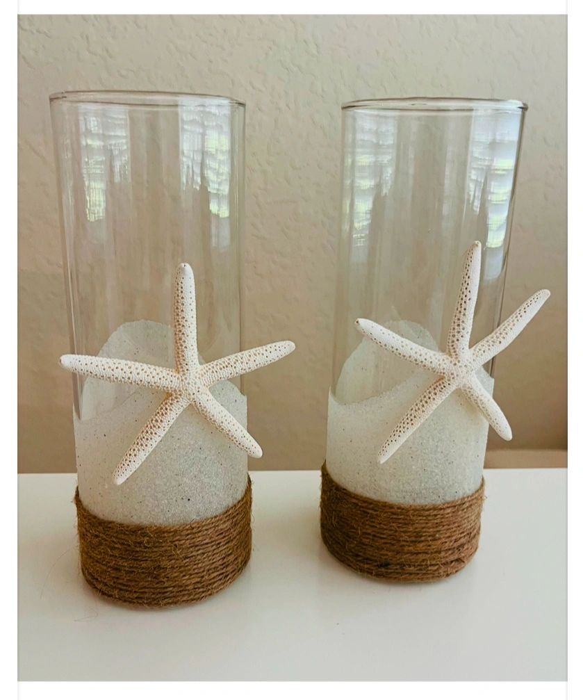 Sand infused hurricanes diffuse the light for a warm, ambient glow.