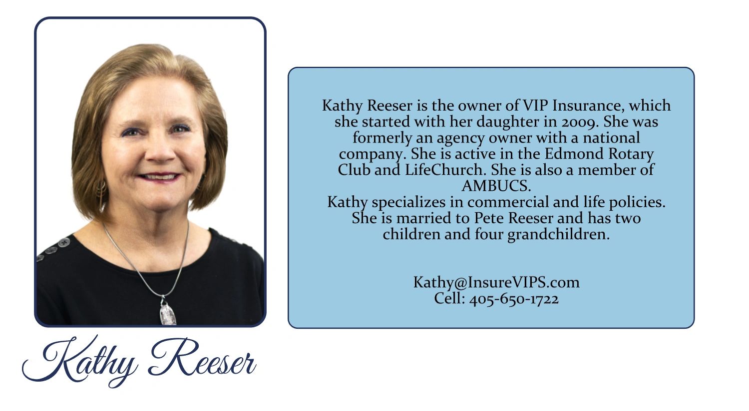 Kathy Reeser Owner of VIP Insurance Agency Bio