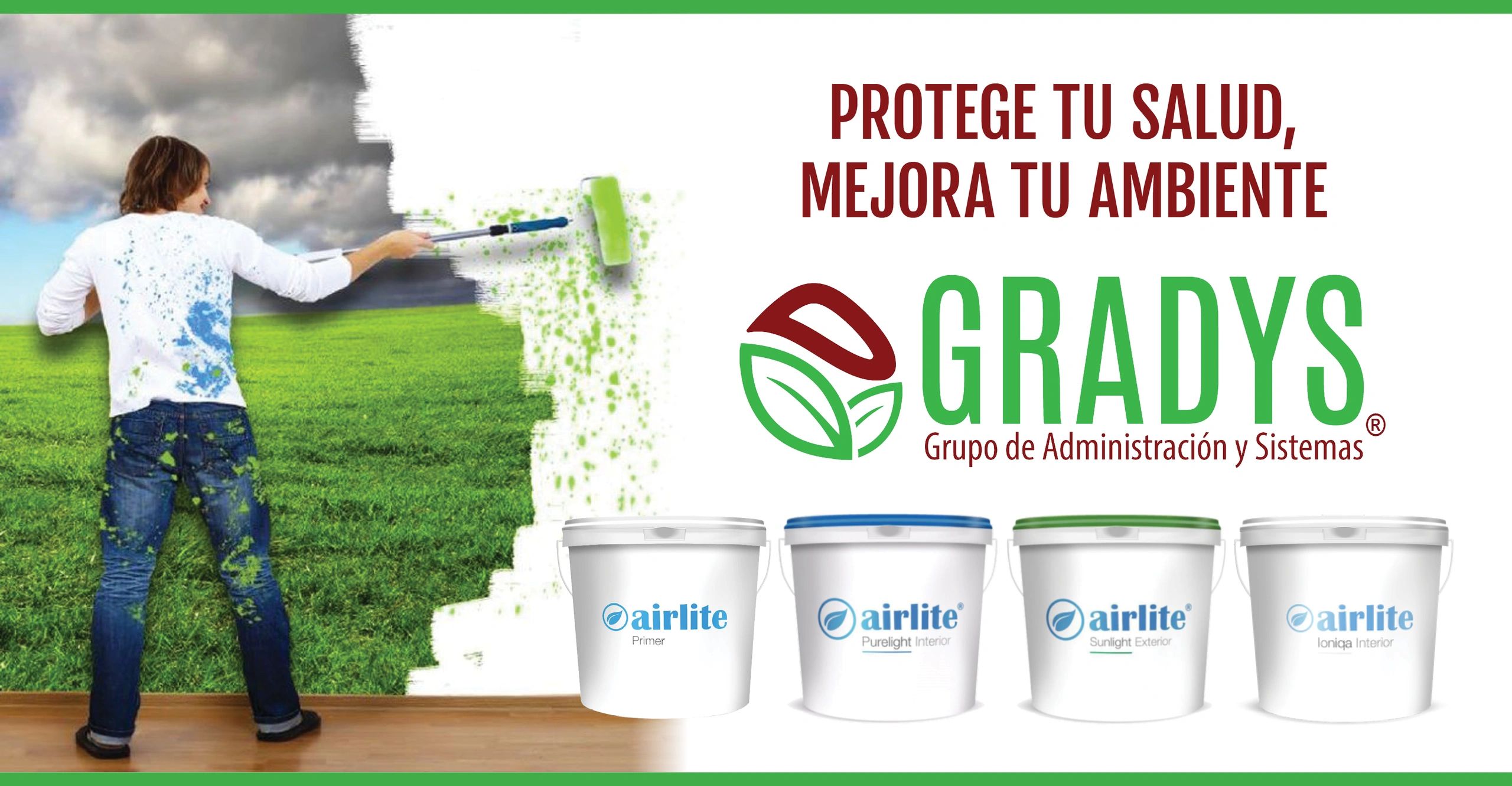 Pintura ecológica 100% natural que purifica el aire. Distribuidor autorizado GRADYS.