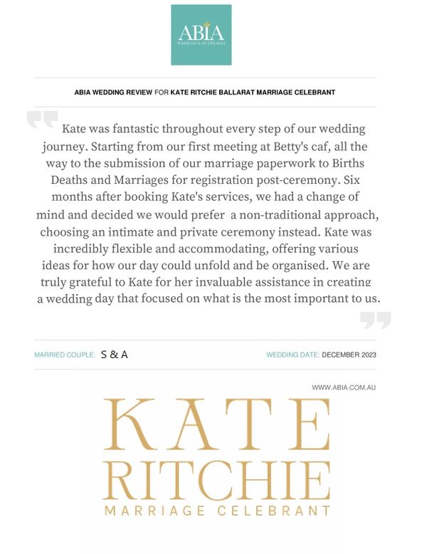 Ballarat Marriage Registry review