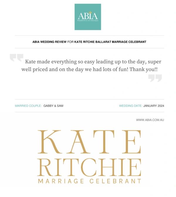 Ballarat Marriage Registry review