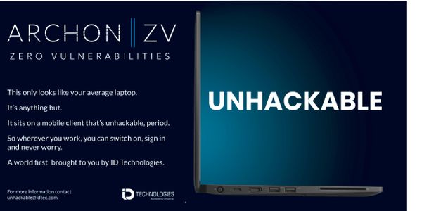 Unhackable laptop ad
