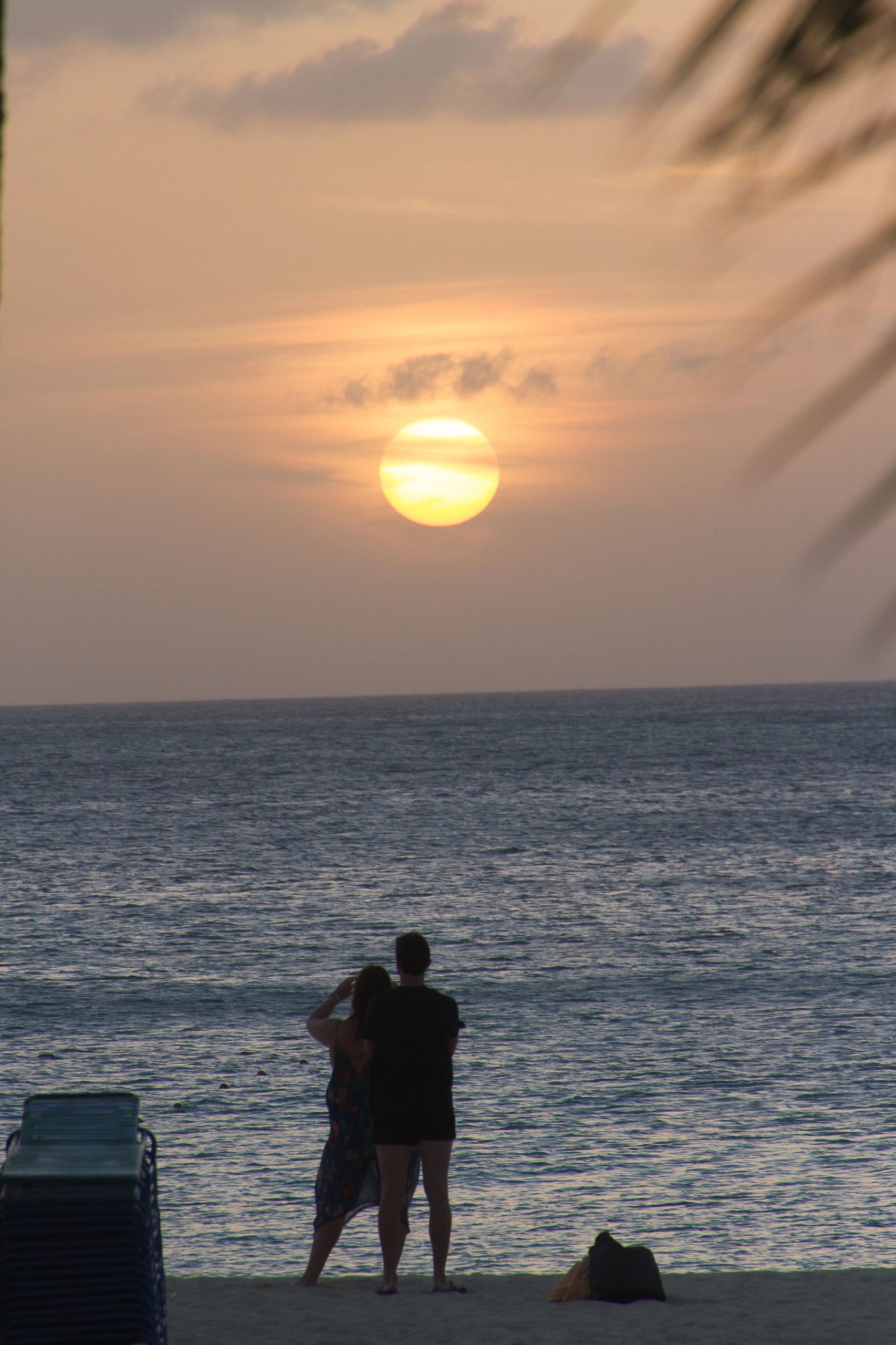 Watching the sunset in Aruba.