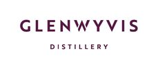 Logo of GlenWyvis Distillery in bold purple font on white background.
