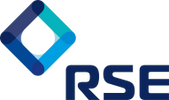 RSI logo with overlapping blue diamond shapes and bold letters.