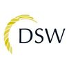 DSW logo with a golden arc design.