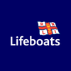 RNLI Lifeboats logo on a dark blue background.