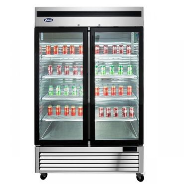 Atosa 2 hinged glass door refrigerator , bottom mount
