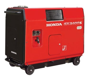 Red Honda EX2400S portable generator on wheels.