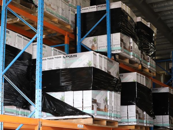 EzyLite boxes in the ACOL warehouse