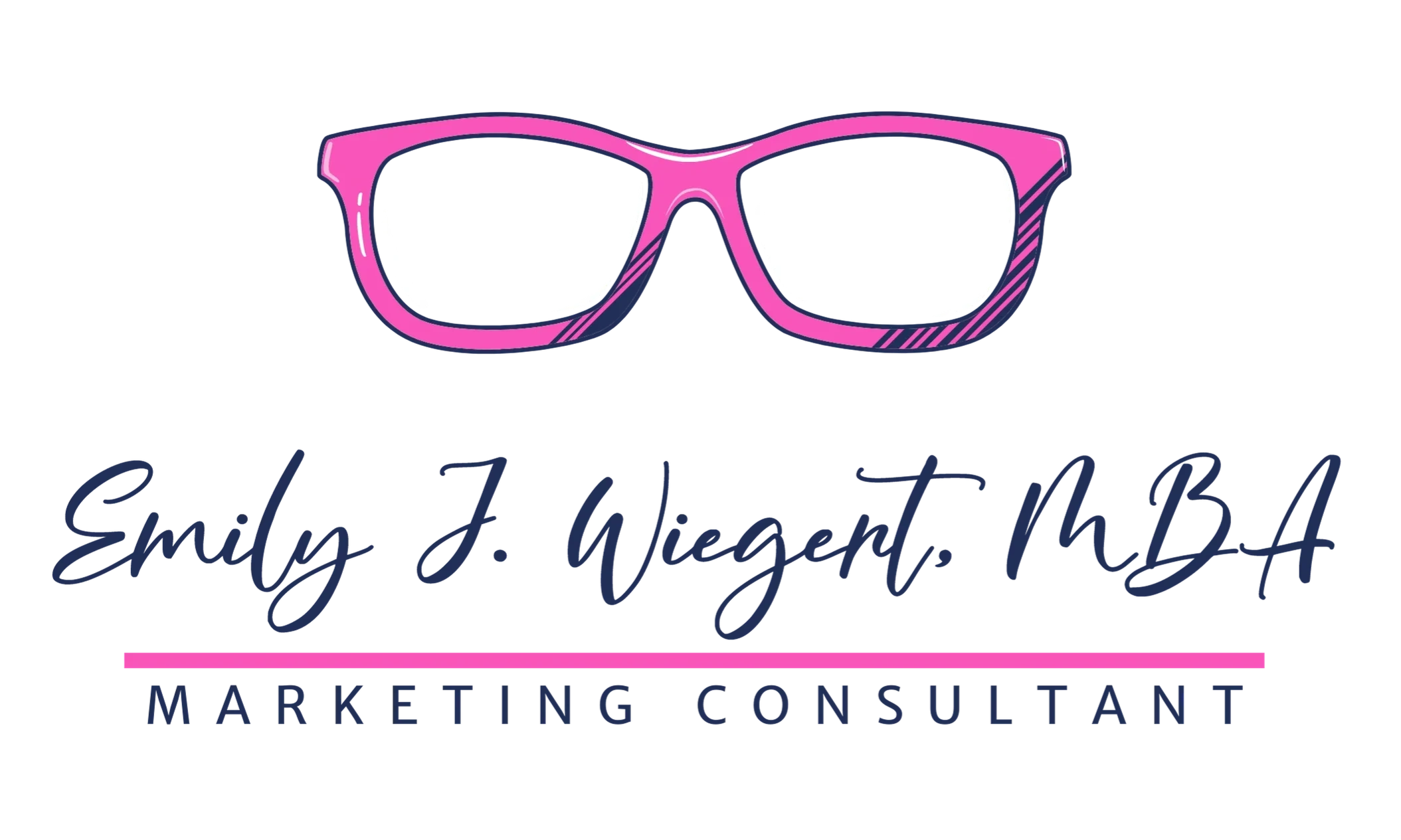 Emily J Wiegert MBA Marketing Consultant with hot pink classes