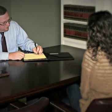 Attorney meeting client