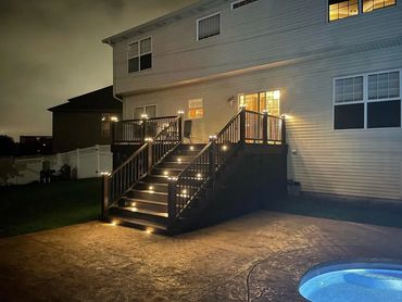 Trex decking Plainfield
Deck Builder near me
Deck with lights at night
Deck builders Plainfield il
