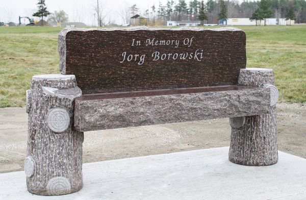 Cemetery Benches in Brown Granite 