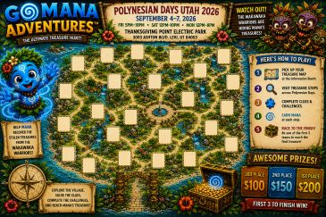 Go Mana Adventures Polynesian Days treasure map for 2026 event.