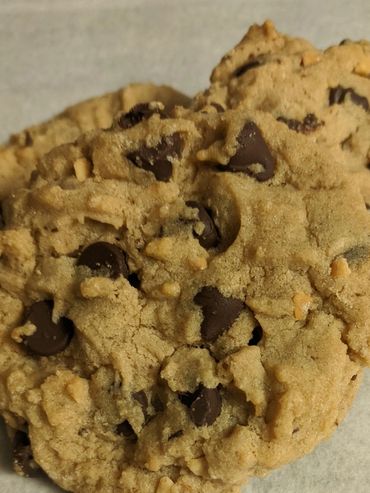 Peanut Butter and Chocolate Chip Lactation Cookies.