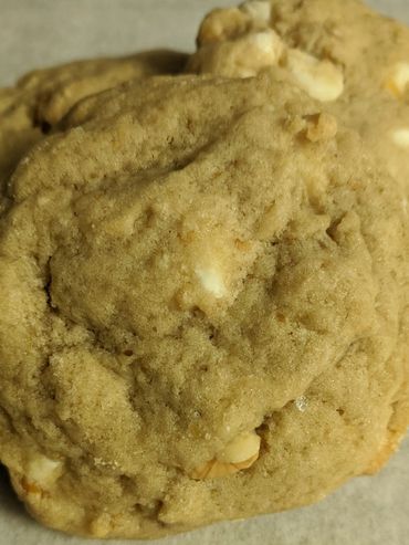 Lactation cookies made with White Chips and Walnuts.