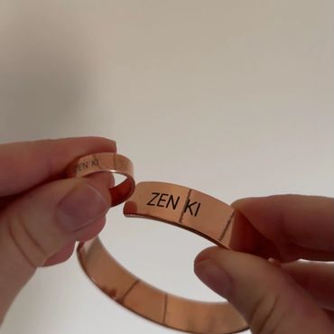copper ZEN KI Energy ring and bangle, emf protective products